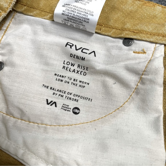 RVCA Low Rise Relaxed Jean Shorts Mustard Yellow - Picture 4 of 4
